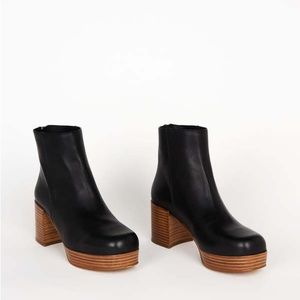 Intentionally Blank Leather Stacked Heel Ankle
Boot - Speed